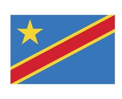 Demokratische Republik Kongo Flagge nationales Afrika Emblem Symbol Symbol Vektor Illustration abstraktes Gestaltungselement