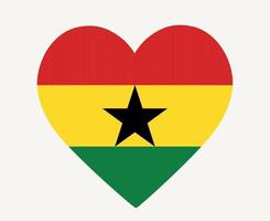 ghana flagga nationella afrika emblem hjärta ikon vektor illustration abstrakt designelement