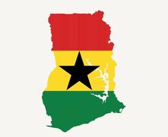 Ghana-Flagge nationales Afrika-Emblem-Kartenikonen-Vektorillustrations-Zusammenfassungs-Gestaltungselement vektor