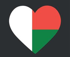 madagaskar flagga nationella Afrika emblem hjärta ikon vektor illustration abstrakt designelement