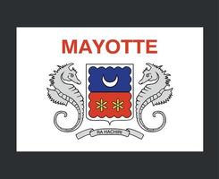 Mayotte-Flagge nationales Afrika-Emblem Symbol Symbol Vektor Illustration abstraktes Gestaltungselement