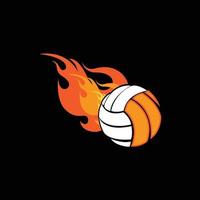 Volleyball-Sport-Logo-Icon-Vektor, Retro-Spiele-Konzept vektor