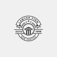 Vintage Retro-Abzeichen Anwalt Kanzlei Logo Vektor Design-Inspiration
