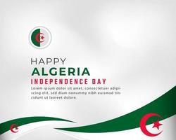 Happy Algeriet självständighetsdagen 5 juli firande vektor designillustration. mall för affisch, banner, reklam, gratulationskort eller print designelement