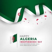 Happy Algeriet självständighetsdagen 5 juli firande vektor designillustration. mall för affisch, banner, reklam, gratulationskort eller print designelement