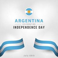 glad argentina självständighetsdag 9 juli firande vektor designillustration. mall för affisch, banner, reklam, gratulationskort eller print designelement