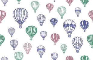 fliegende Heißluftballons. handgezeichnete Abbildung.
