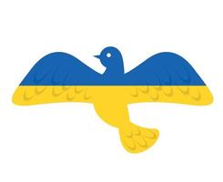 Ukraine-Emblem Taube des Friedens Flagge nationales Europa Vektorsymbol abstraktes Illustrationsdesign vektor