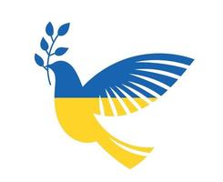 Ukraine-Emblem Friedenstaube Flaggensymbol abstraktes nationales Europa-Vektorillustrationsdesign vektor