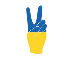 ukraine flag hand frieden emblem national europa abstraktes symbol vektor illustration design