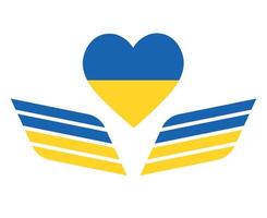 ukrainska emblem hjärta och vingar flagga symbol nationella Europa abstrakt vektor illustration design