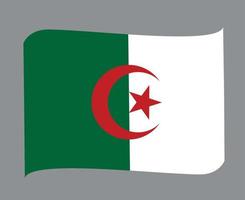 Algerien-Flagge nationales Afrika-Emblem-Bandikonen-Vektorillustrations-Zusammenfassungs-Gestaltungselement vektor