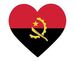 angola flagga nationella afrika emblem hjärta ikon vektor illustration abstrakt designelement