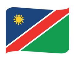 Namibia-Flagge nationales Afrika-Emblem-Bandikonen-Vektorillustrations-Zusammenfassungsgestaltungselement vektor