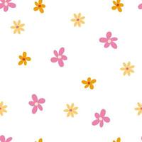 florales nahtloses Muster. kreative blühende textur. Wildblumen Hintergrund. ideal für Stoff, Textil, Scrapbooking. Vektor-Cartoon-Illustration vektor