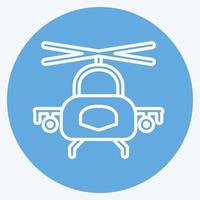 Symbol Militärhubschrauber. geeignet für Bildungssymbol. blaue augen stil. einfaches Design editierbar. Design-Vorlagenvektor. einfache Abbildung vektor