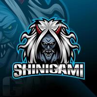 Shinigami-Esport-Maskottchen-Logo-Design vektor