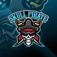 skalle pirater maskot gaming logo design vektor