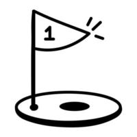 moderne Doodle-Ikone des Golfsports vektor