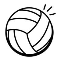 trendige Doodle-Ikone eines Volleyballs vektor