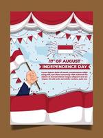 indonesien självständighetsdagen festlighet affisch vektor