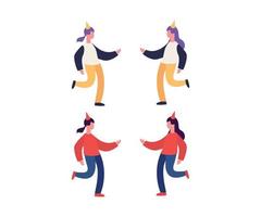 Illustration des flachen Designs der tanzenden Leute vektor