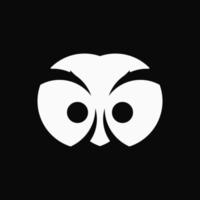 Eule-Logo-Konzept. tier, vogel, minimalistisch, monogramm und einfaches logo. Schwarz und weiß. geeignet für logo, symbol, symbol, emblem und zeichen vektor