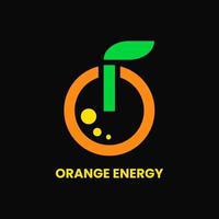 makt och orange logotyp koncept. frukt, unik, platt, modern och kontur logotyp. grönt och orange. lämplig för logotyp, ikon, symbol och tecken. som energidrycks logotyp vektor