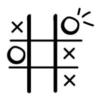 ein Tic-Tac-Toe-Spiel-Doodle-Symbol vektor