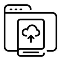 ein Cloud-Upload-Doodle-Icon-Download vektor