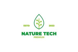 flache Naturtechnologie-Logo-Vektorvorlage vektor