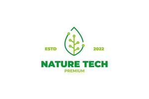 flache Naturtechnologie-Logo-Vektorvorlage vektor