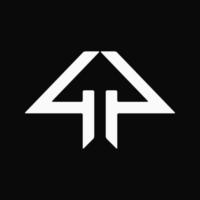 Nummer 44 und Pfeil-Logo-Konzept. abstraktes, monogramm, umriss, minimalistisches und negatives raumlogo. geeignet für logo. Symbol, Symbol und Zeichen. wie Finanz- oder Versicherungslogo vektor