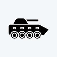 Symbol Infanterie-Panzer. geeignet für Bildungssymbol. Glyphen-Stil. einfaches Design editierbar. Design-Vorlagenvektor. einfache Abbildung vektor