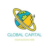 globales Kapital-Vektor-Logo-Design vektor