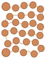 Vektor-Brettspiel-Vorlage. leeres braunes Brettspiel isoliert auf weißem Hintergrund. vorschule druckbare bildungsaktivität oder arbeitsblattbeispiel. Abbildung des Spielfelds vektor