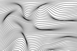 Abstraktion. schwarze Wellenlinien auf weißem Hintergrund. Vektor-Illustration. vektor