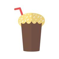 choklad shake platt flerfärgad ikon vektor