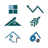 husbyggnad konstruktion ikoner på vitt vektor