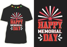 Happy Memorial Day T-Shirt-Design vektor