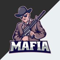 mafia maskot esport logotyp mall vektor