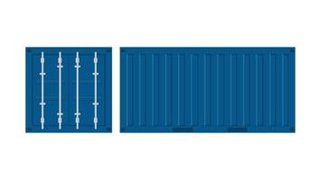realistischer 3d-satz blauer frachtcontainer. Vektor-Illustration vektor