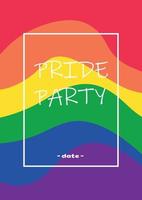 stolz party einladungskarte mit flaggenhintergrund regenbogenbanner flyer.pride symbol,lgbt,sexuelle minderheiten,schwule und lesben.designer zeichen,logo,icon.vektorillustration. vektor