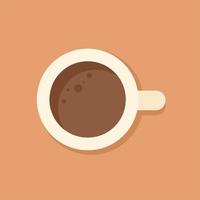 varm kopp kaffe platt vektor ikonillustration