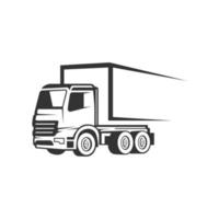 LKW-Logistik-Vektor-Silhouette-Logo-Vorlage. Perfekt für das Logo der Liefer- oder Transportindustrie. einfach mit dunkelgrauer Farbe vektor