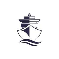 fartyg vektor logotyp mall illustration isolerad på vit bakgrund. båtbild. fartygsikon. fartygets logotyp för transport eller resebranschen. fartygssymbol.