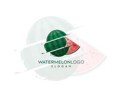 Wassermelonen-Logo-Design, bunte abstrakte Wassermelonen-Logo-Vektor-Design vektor