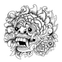 barong balinesisk mask vektorillustration vektor