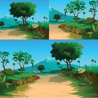 realistiska landskap natur bakgrundsillustration vektor