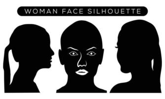 silhuett av vacker profil av kvinna ansikte koncept skönhet och mode vektor